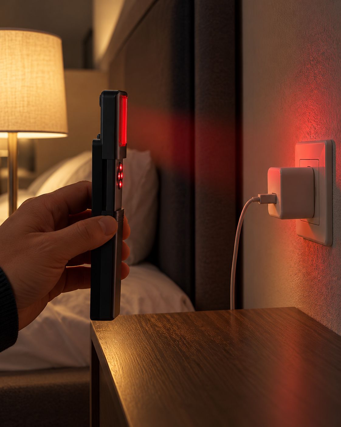 Using the detector's infrared mode in a dark bedroom